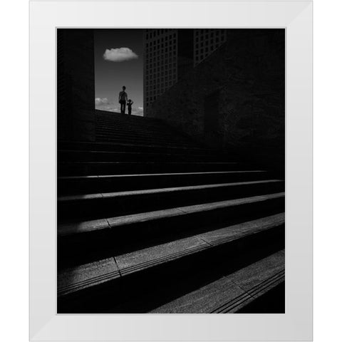 Summer In The City White Modern Wood Framed Art Print by Takachi, Yasuhiro