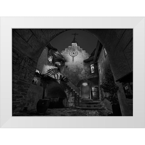 Normandy Village White Modern Wood Framed Art Print by Zeng, Jiahong
