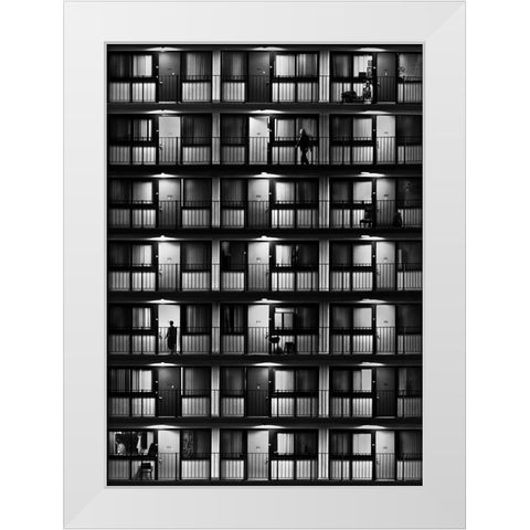 The Flat White Modern Wood Framed Art Print by Shu, Rong