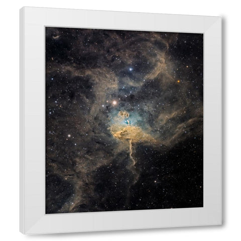Spider Nebula White Modern Wood Framed Art Print by Chander, Vikas