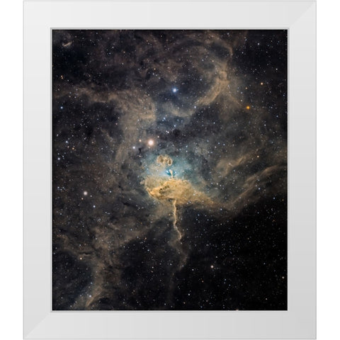 Spider Nebula White Modern Wood Framed Art Print by Chander, Vikas