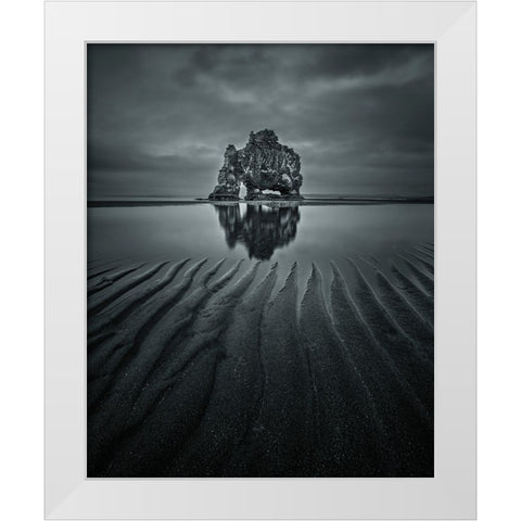 Hvitserkur White Modern Wood Framed Art Print by Guo, David