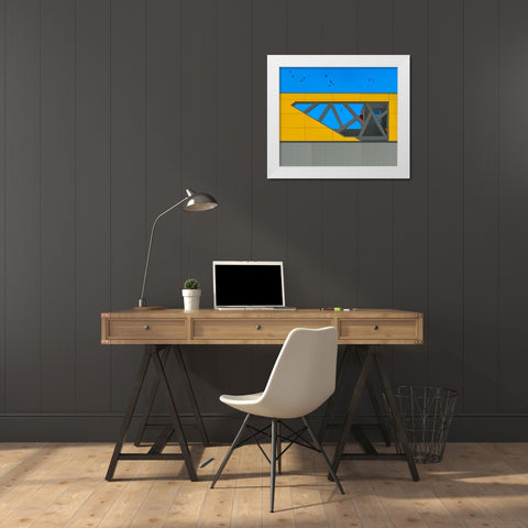 Facade - Hasharon White Modern Wood Framed Art Print by Orbach, Arnon