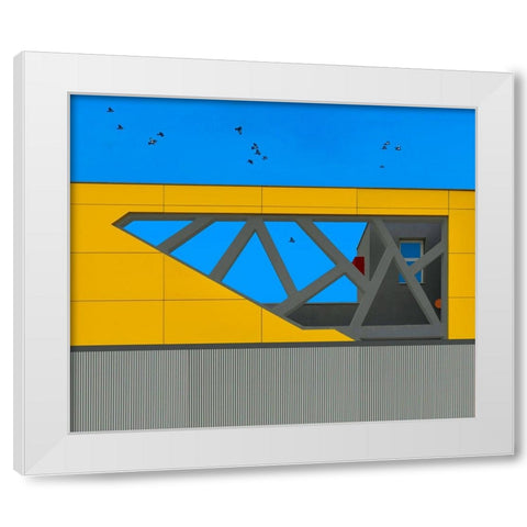 Facade - Hasharon White Modern Wood Framed Art Print by Orbach, Arnon