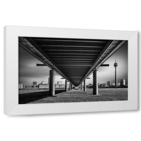 Way To DaAndFrac14;Sseldorf White Modern Wood Framed Art Print by Figueras, Antoni