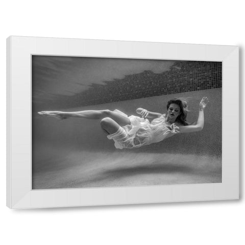 Suspended White Modern Wood Framed Art Print by Stampfli, Craig