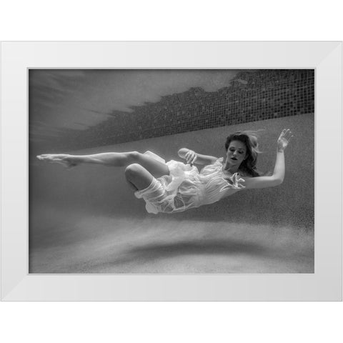 Suspended White Modern Wood Framed Art Print by Stampfli, Craig