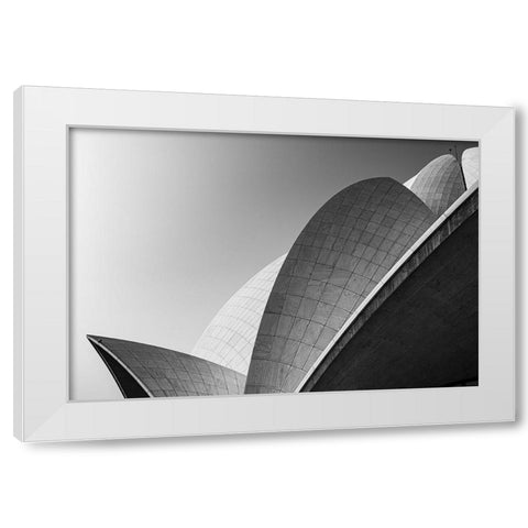 Lotus Temple .. The Grey Scale White Modern Wood Framed Art Print by Chawla, Shobhit