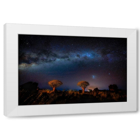 The Milky Way In Namibia White Modern Wood Framed Art Print by Li, Min