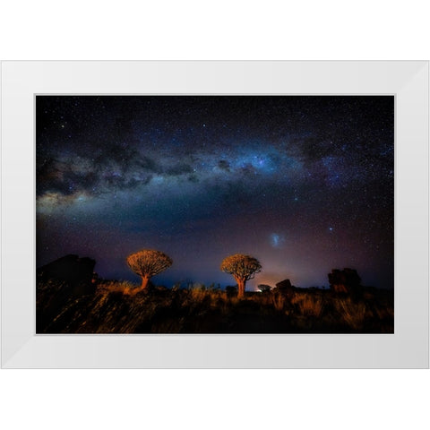 The Milky Way In Namibia White Modern Wood Framed Art Print by Li, Min