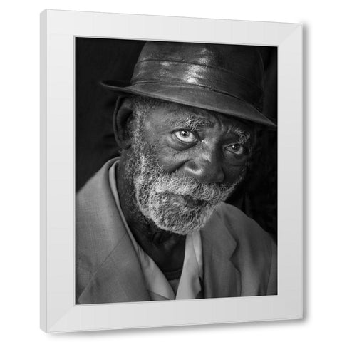 Mario White Modern Wood Framed Art Print by Creativeartsolution, Khoshro