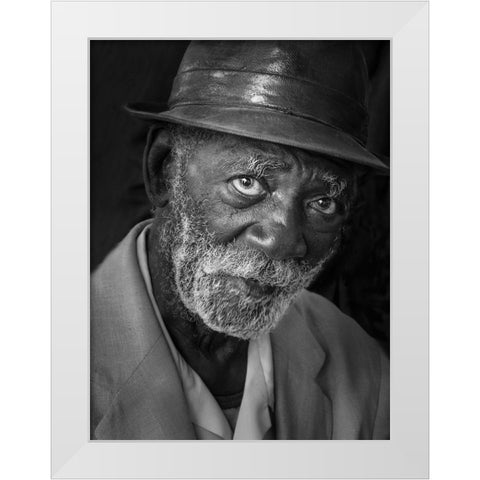 Mario White Modern Wood Framed Art Print by Creativeartsolution, Khoshro