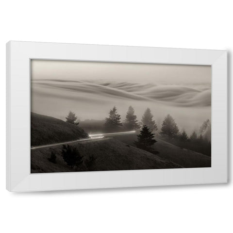 DrIVing With Fog White Modern Wood Framed Art Print by An, Anna