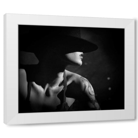 Cabaret White Modern Wood Framed Art Print by Pantu, Gabriela