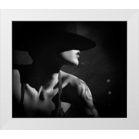 Cabaret White Modern Wood Framed Art Print by Pantu, Gabriela