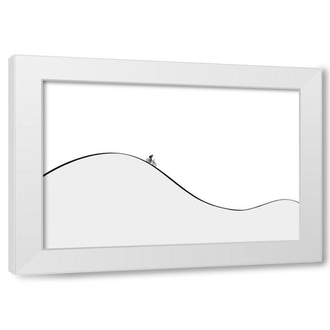 Curves White Modern Wood Framed Art Print by Natalia