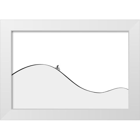 Curves White Modern Wood Framed Art Print by Natalia
