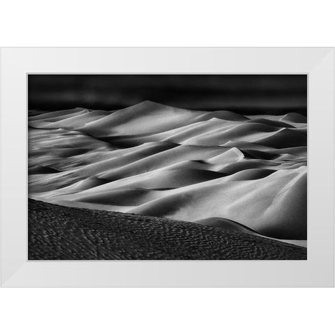The Art Of Sand And Wind (2) White Modern Wood Framed Art Print by Qiu, Jenny