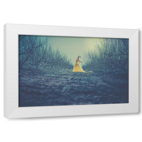 Winter Dance White Modern Wood Framed Art Print by Levy, Sharon