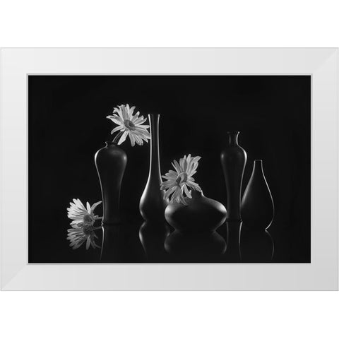 Daisy Melody White Modern Wood Framed Art Print by Jacobs, Lydia
