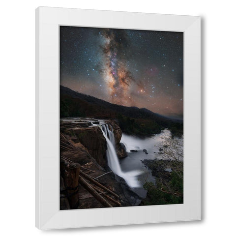 Athirapally White Modern Wood Framed Art Print by Chander, Vikas