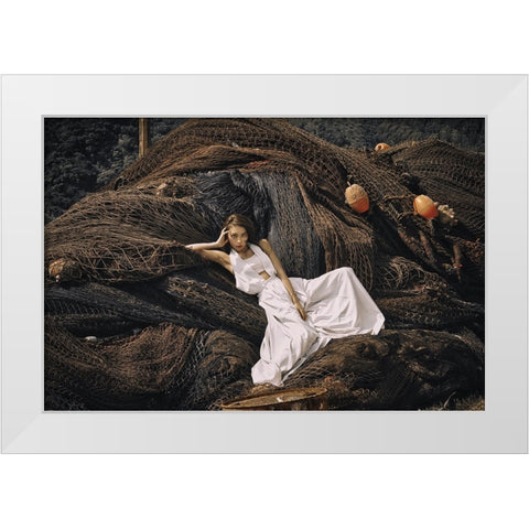 Aira White Modern Wood Framed Art Print by Koiki