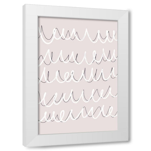 Irregular Scribbles White Modern Wood Framed Art Print by uplusmestudio