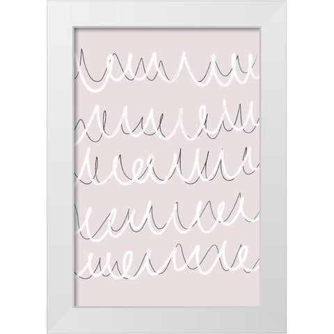 Irregular Scribbles White Modern Wood Framed Art Print by uplusmestudio