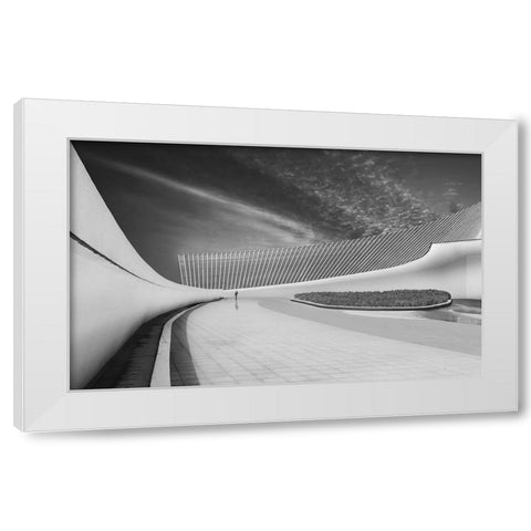 City Life White Modern Wood Framed Art Print by Xibiaohuang
