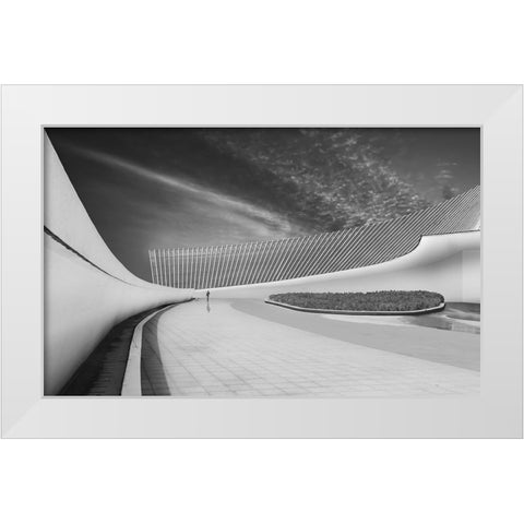 City Life White Modern Wood Framed Art Print by Xibiaohuang