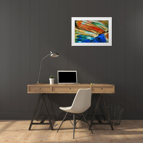 The Blue Fish White Modern Wood Framed Art Print by Westum, Heidi
