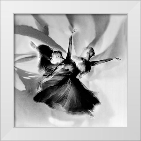 Dance In Black And White White Modern Wood Framed Art Print by Pansky, Rachel