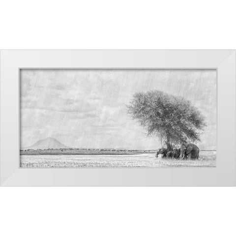 African Landscape White Modern Wood Framed Art Print by Henley, Nadine