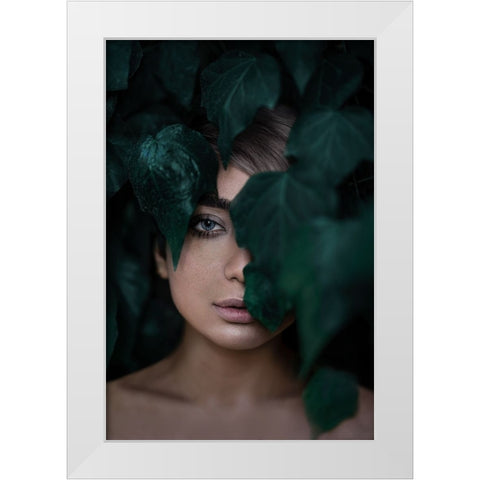Her Eye White Modern Wood Framed Art Print by Hamedani, Ardalan