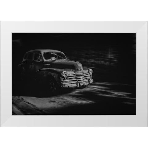 Havana Street White Modern Wood Framed Art Print by Morishige, Koji