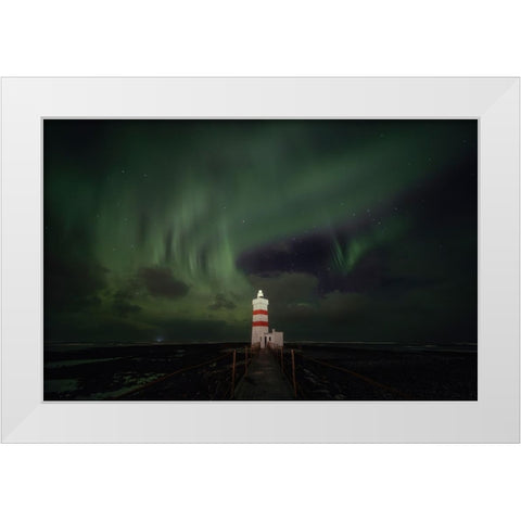 Travel Into A Lighthouse White Modern Wood Framed Art Print by Nunez Buj, Rodrigo