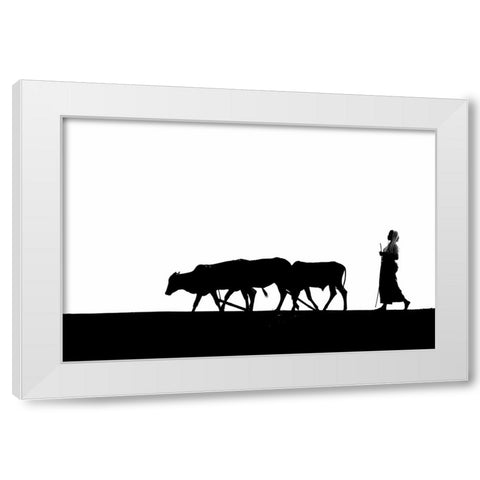 Silhouette White Modern Wood Framed Art Print by Mahapatra, Santanu