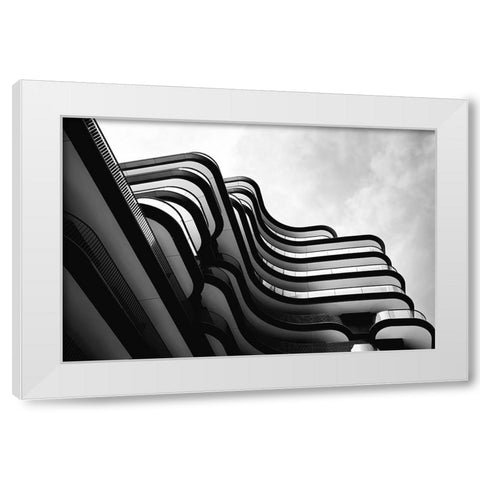 Shadowside White Modern Wood Framed Art Print by Flour, Bruno