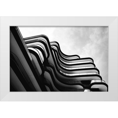 Shadowside White Modern Wood Framed Art Print by Flour, Bruno