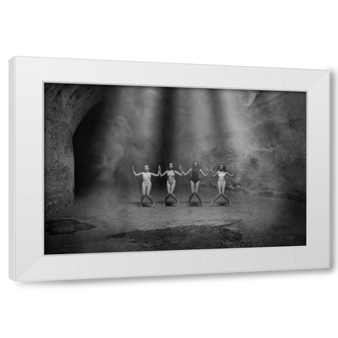 Ballet White Modern Wood Framed Art Print by Uhrin, Milan