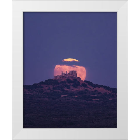 Sturgeon Supermoon White Modern Wood Framed Art Print by Rodriguez De, Enrique