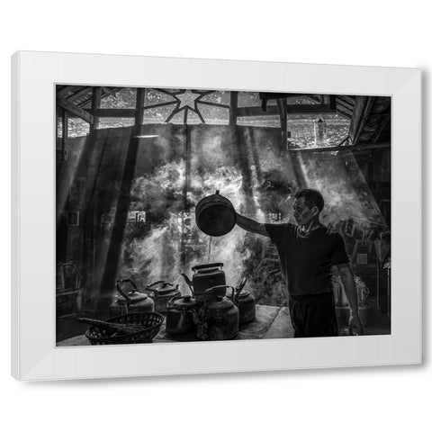 The Old Teahouse White Modern Wood Framed Art Print by Yu Wu, Irene