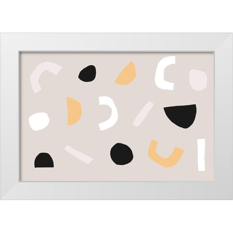 Abstract Get Together No 2 White Modern Wood Framed Art Print by uplusmestudio