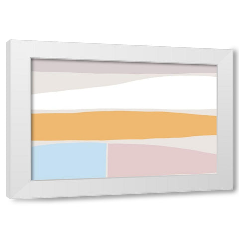 Feel Good Stripes White Modern Wood Framed Art Print by uplusmestudio