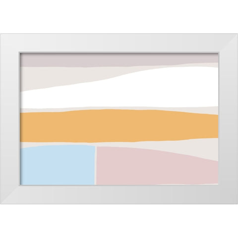 Feel Good Stripes White Modern Wood Framed Art Print by uplusmestudio