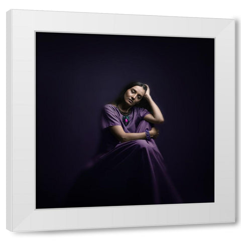 Persian Girl White Modern Wood Framed Art Print by Hasheminasab, Moein