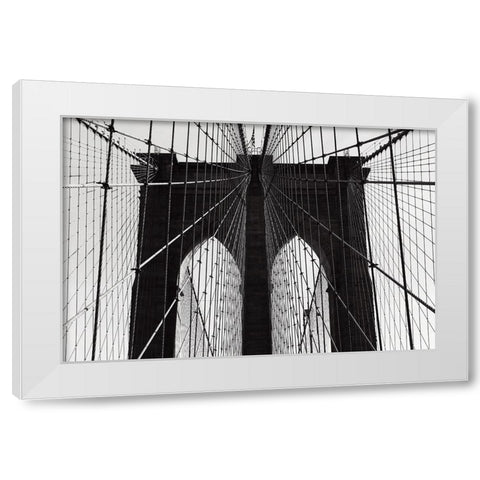 Brooklyn Bridge White Modern Wood Framed Art Print by Martin, Rikard