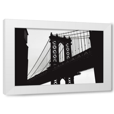 Manhattan Bridge White Modern Wood Framed Art Print by Martin, Rikard