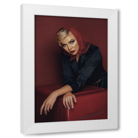 Red Scarf! White Modern Wood Framed Art Print by Behzadi Boroujeni, Amir