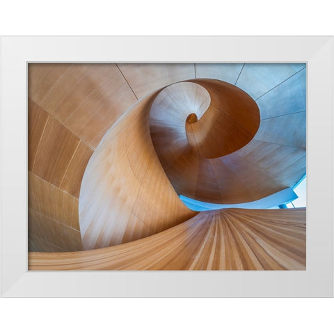 Toronto Ago Staircase -1 White Modern Wood Framed Art Print by Luo, Edwin